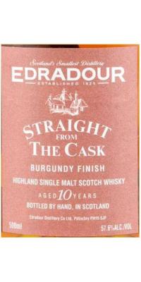 Edradour 1993 Straight From The Cask Burgundy Finish Burgundy Cask Finish 03 422 1 57.6% 500ml