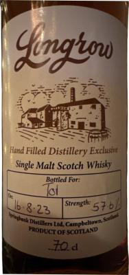 Longrow Hand Filled Distillery Exclusive 57.6% 700ml