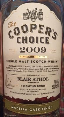 Blair Athol 2009 VM The Cooper's Choice American Oak + Madeira Cask Finish 50% 700ml