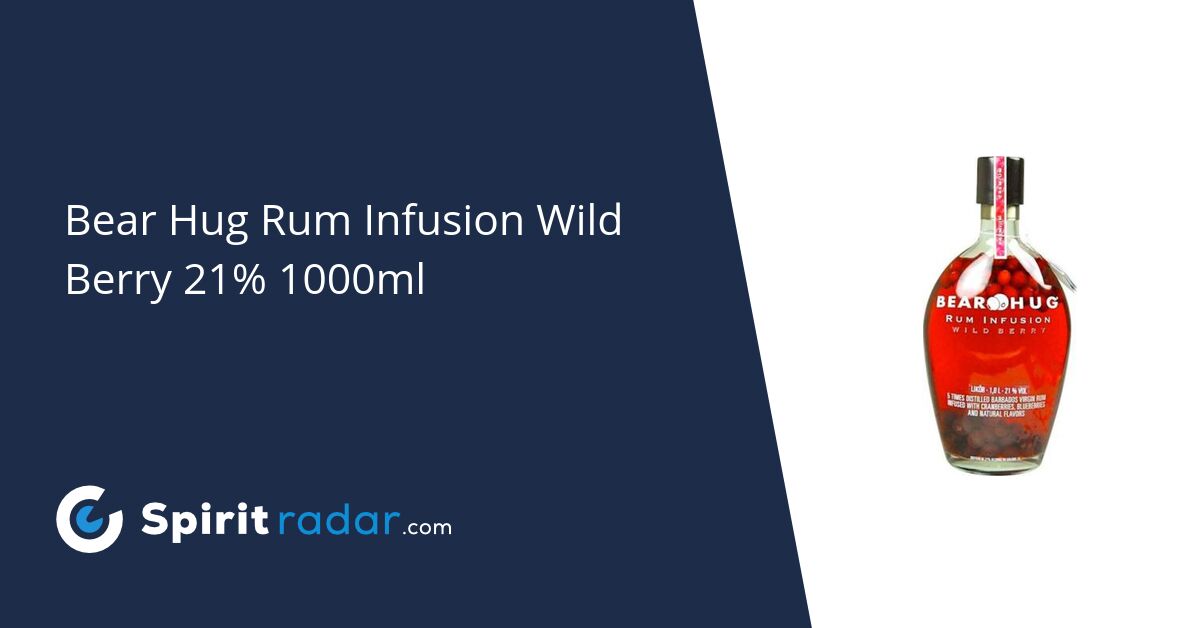 Bear Hug Rum Infusion Wild Berry 21 1000ml Spirit Radar