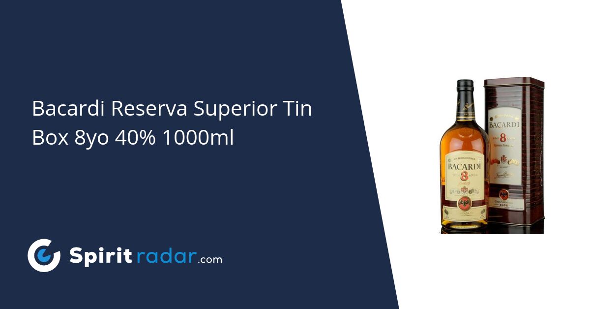 Bacardi Reserva Superior Tin Box 8yo 40% 1000ml - Spirit Radar