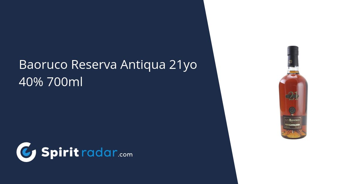 Baoruco Reserva Antiqua 21yo 40% 700ml - Spirit Radar