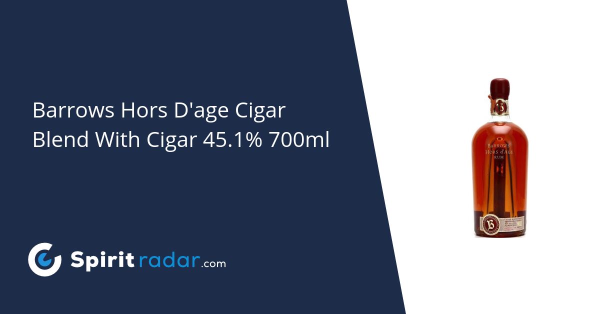 Barrows Hors D'age Cigar Blend With Cigar 45.1% 700ml - Spirit Radar