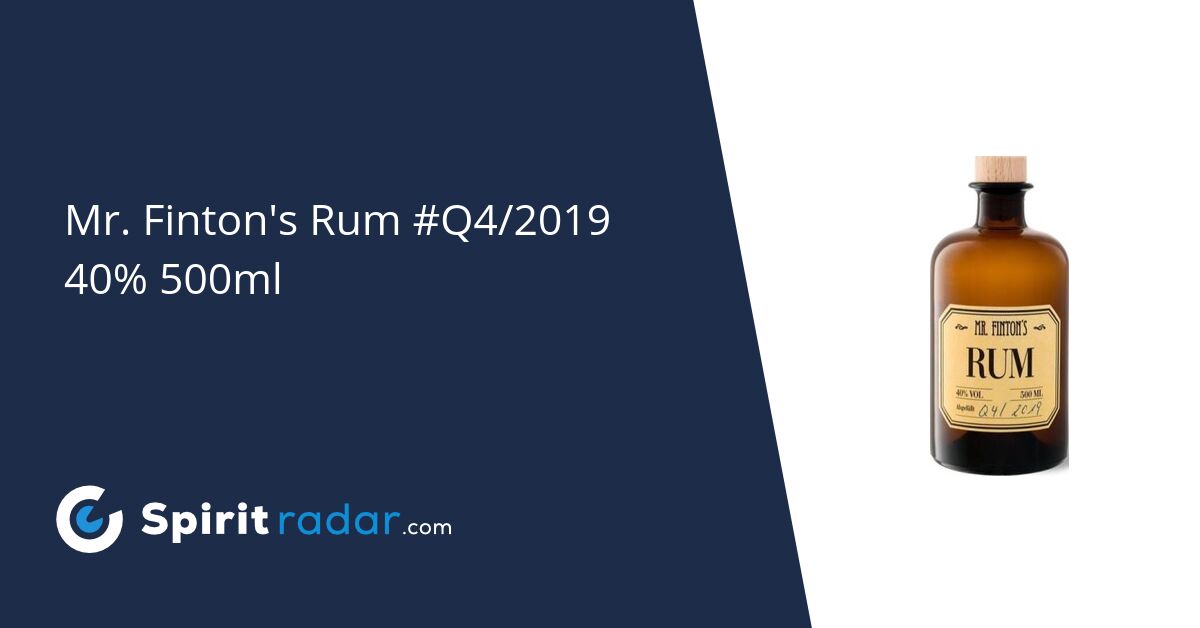 Mr. 40% Radar Finton\'s - #Q4/2019 500ml Rum Spirit