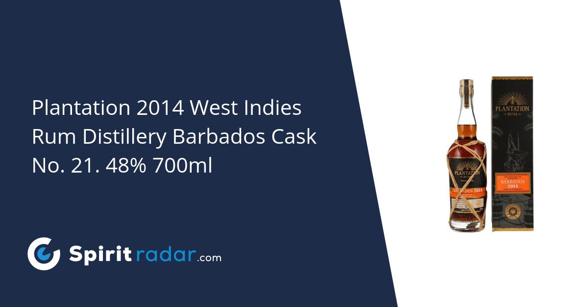 Plantation 2014 West Indies Rum Distillery Barbados Cask 21 48 700ml