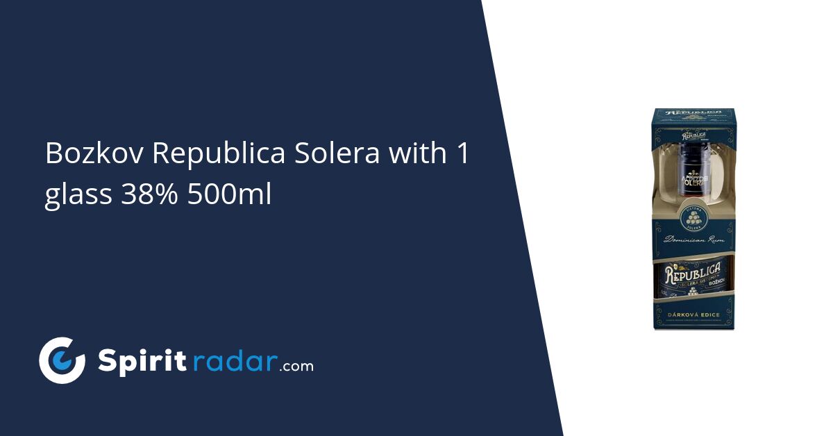 Bozkov Republica Solera with 1 glass 38% 500ml - Spirit Radar