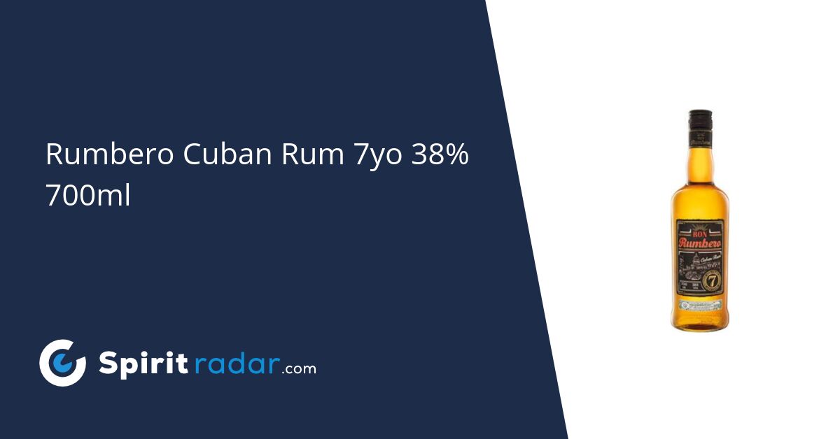 38% - Spirit 7yo Cuban 700ml Radar Rum Rumbero