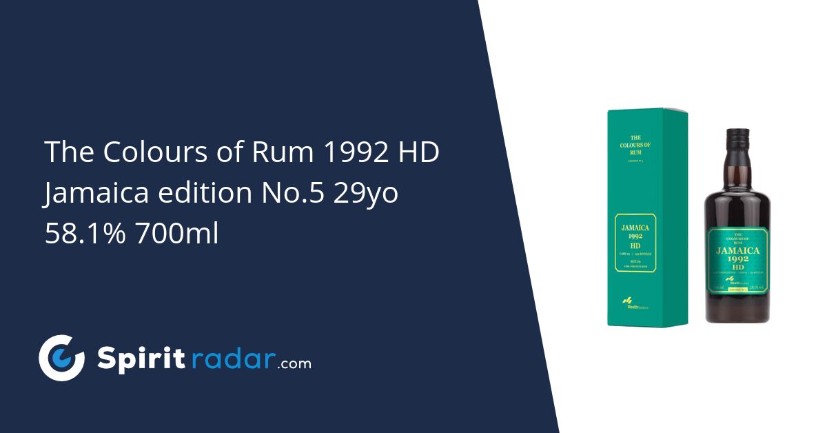 The Colours of Rum 1992 HD Jamaica edition No.5 29yo 58.1% 700ml ...