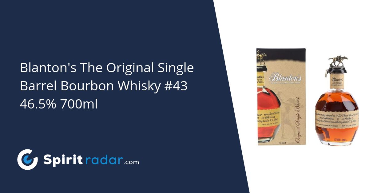 Blanton's The Original Single Barrel Bourbon Whisky 43 46.5 700ml