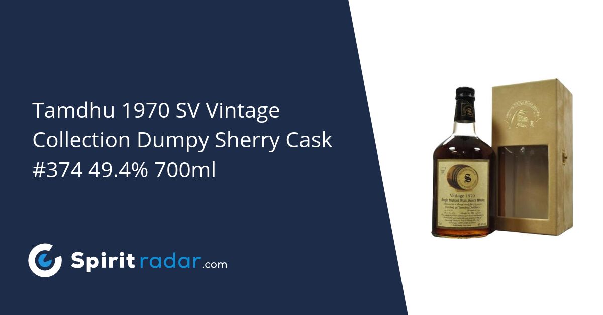 Tamdhu 1970 SV Vintage Collection Dumpy Sherry Cask #374 49.4% 700ml ...