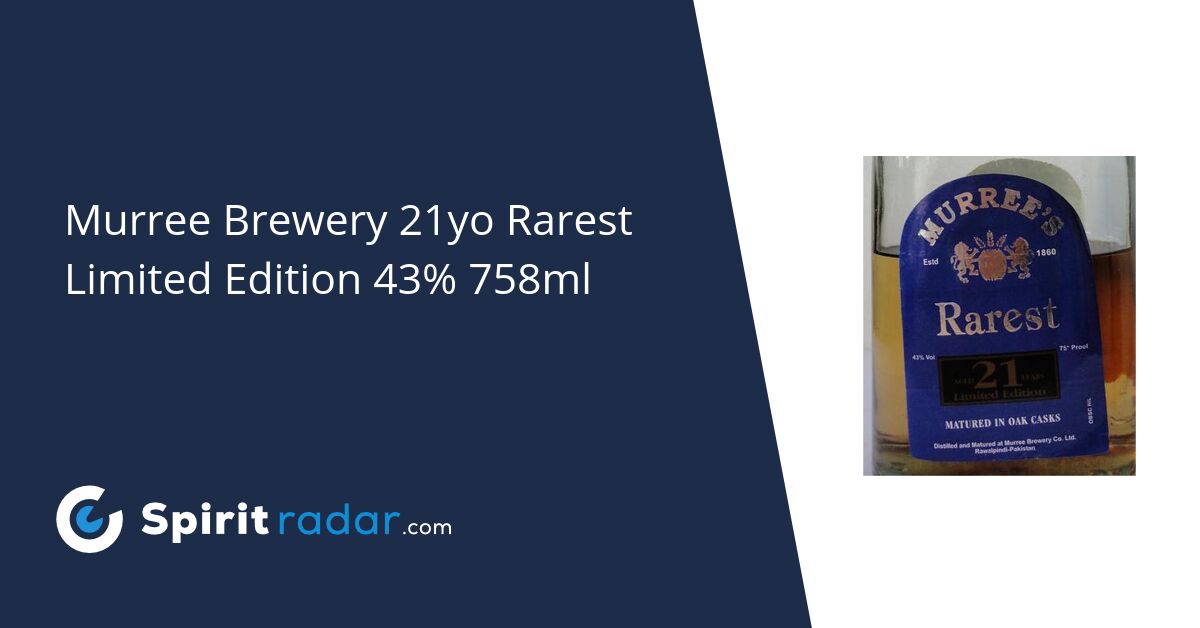 Murree Brewery 21yo Rarest Limited Edition 43 758ml Spirit Radar