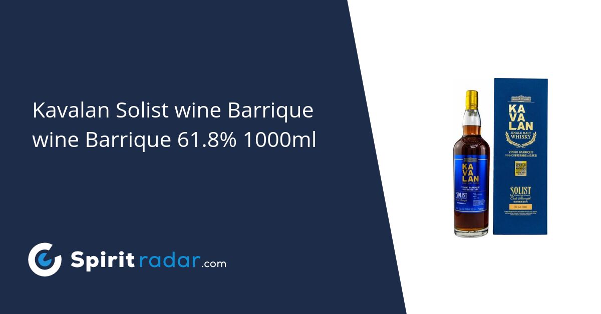 Kavalan Solist wine Barrique wine Barrique 61.8% 1000ml - Spirit Radar