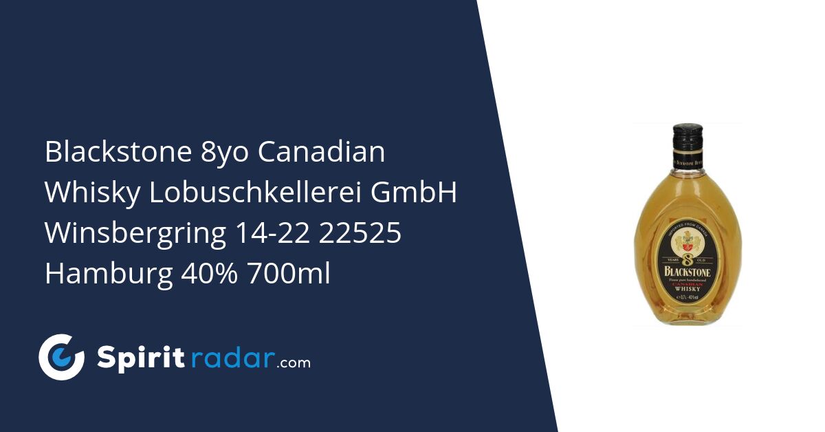 Blackstone 8yo Canadian Whisky Lobuschkellerei GmbH Winsbergring