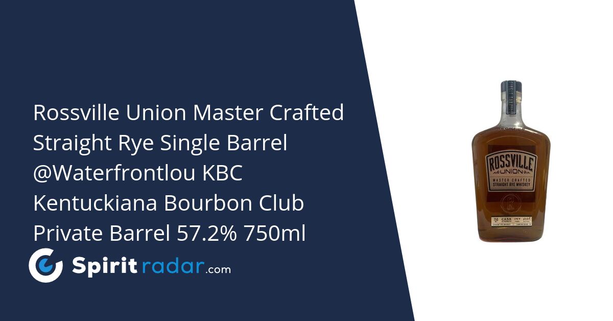 Rossville Union Master Crafted Straight Rye Single Barrel ...