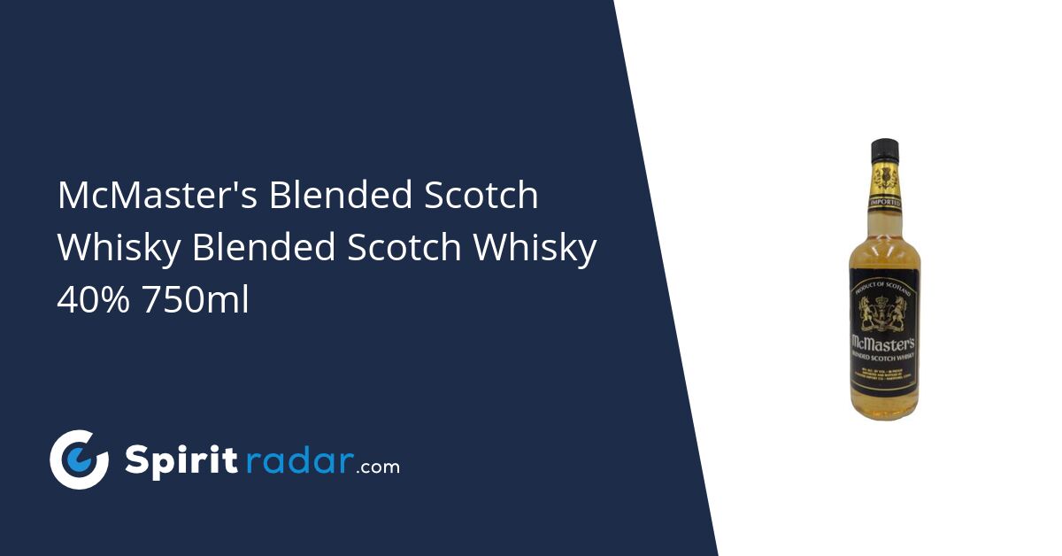 McMaster's Blended Scotch Whisky Blended Scotch Whisky 40 750ml