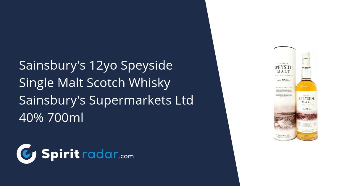 Sainsbury's 12yo Speyside Single Malt Scotch Whisky Sainsbury's Supermarkets Ltd 40 700ml