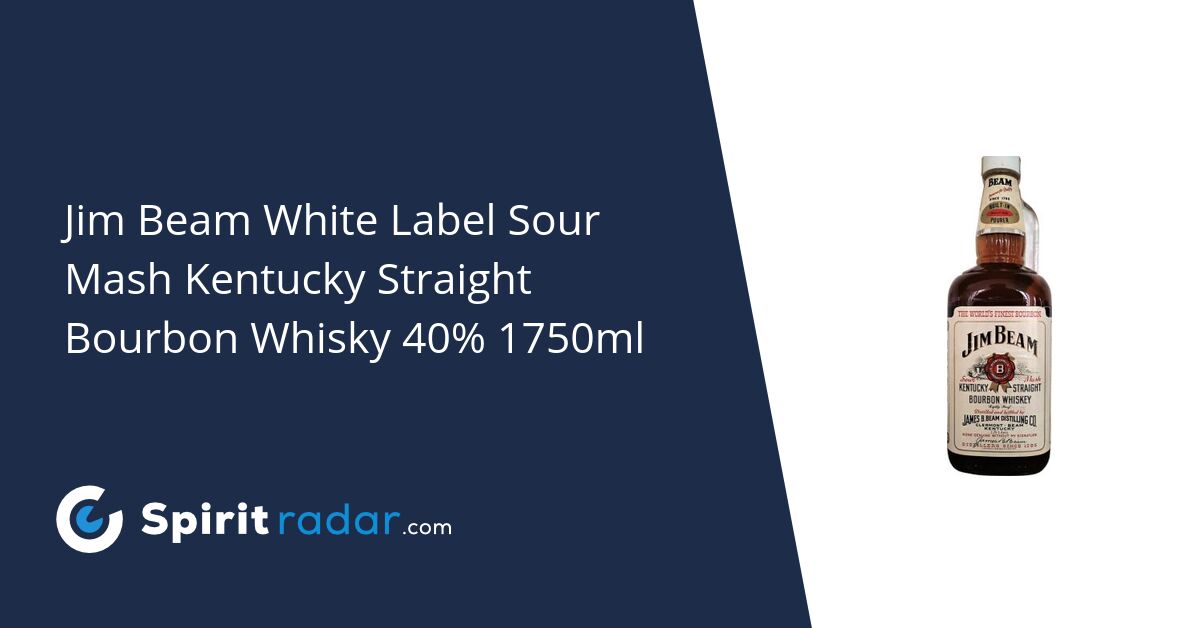 40% Bourbon - Mash Spirit Radar Whisky 1750ml Beam Sour Jim Straight White Label Kentucky