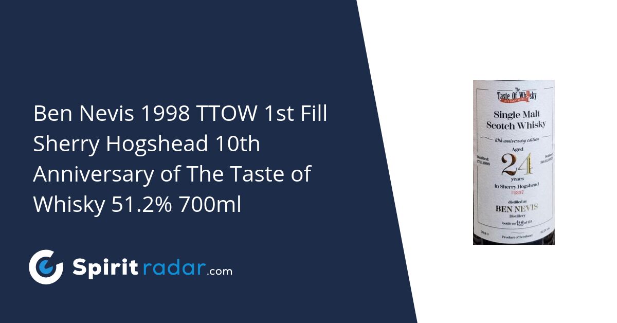 Ben Nevis 1998 TTOW 1st Fill Sherry Hogshead 10th Anniversary of The ...