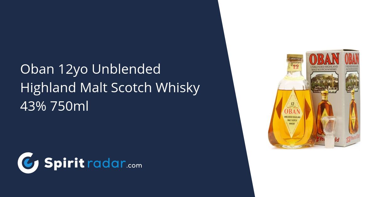 Oban 12yo Unblended Highland Malt Scotch Whisky 43% 750ml - Spirit