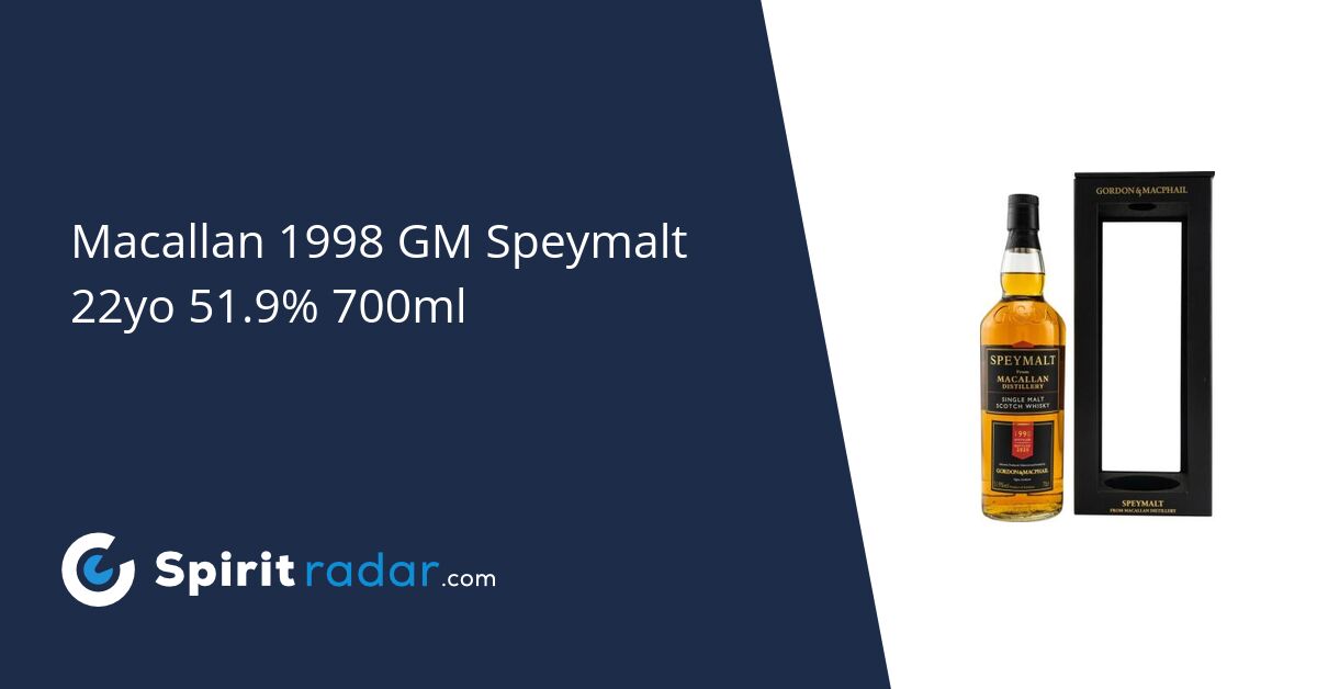 Macallan 1998 GM Speymalt 22yo 2nd Fill Ex-Bourbon Barrel #456 ...