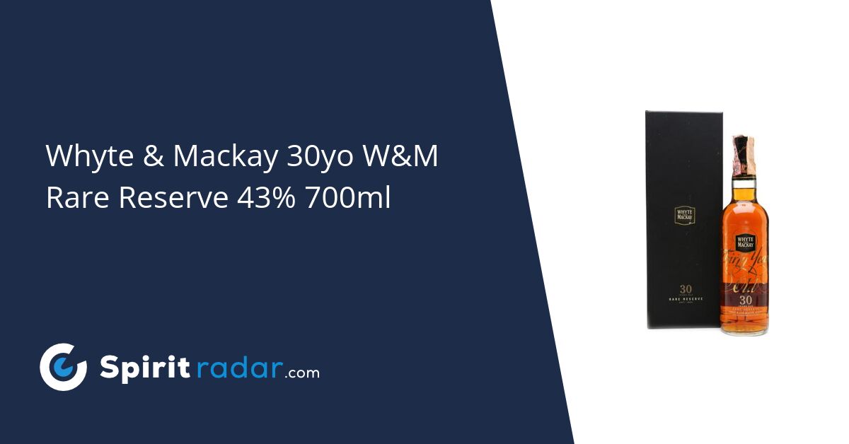 Whyte & Mackay 30yo W&M Rare Reserve 43% 700ml - Spirit Radar