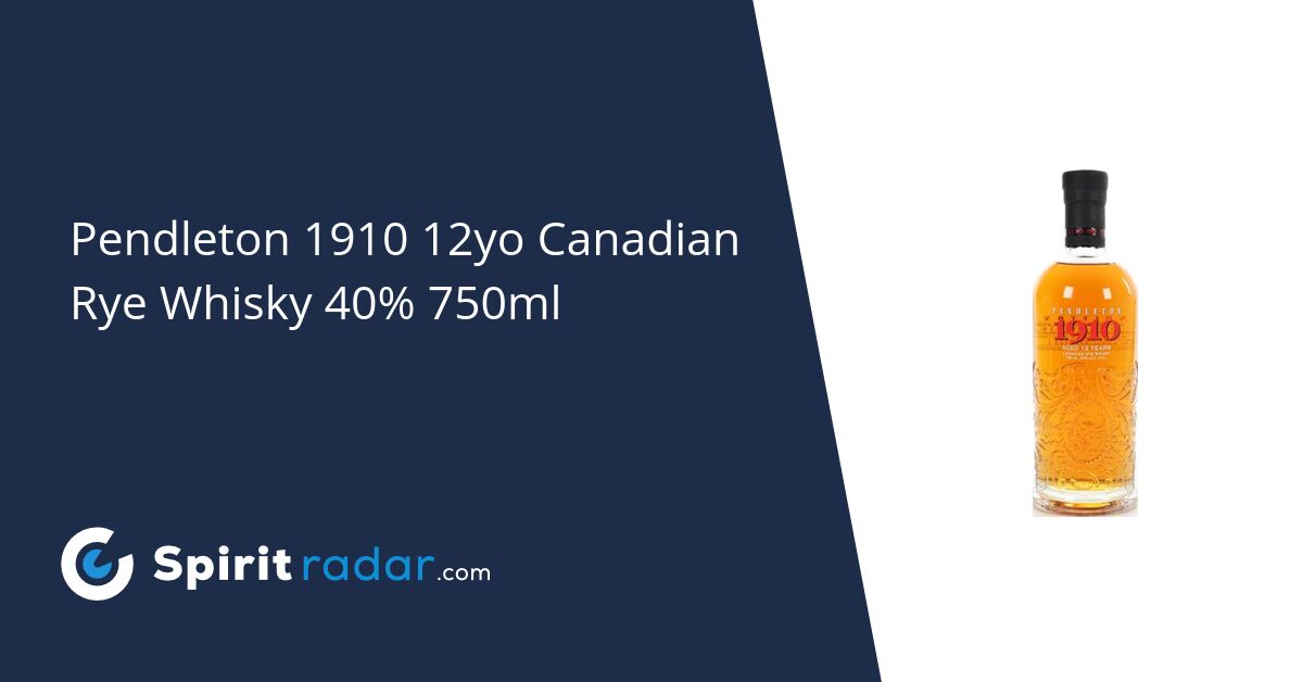 Pendleton 1910 12yo Canadian Rye Whisky Oak Barrels 40% 750ml - Spirit ...
