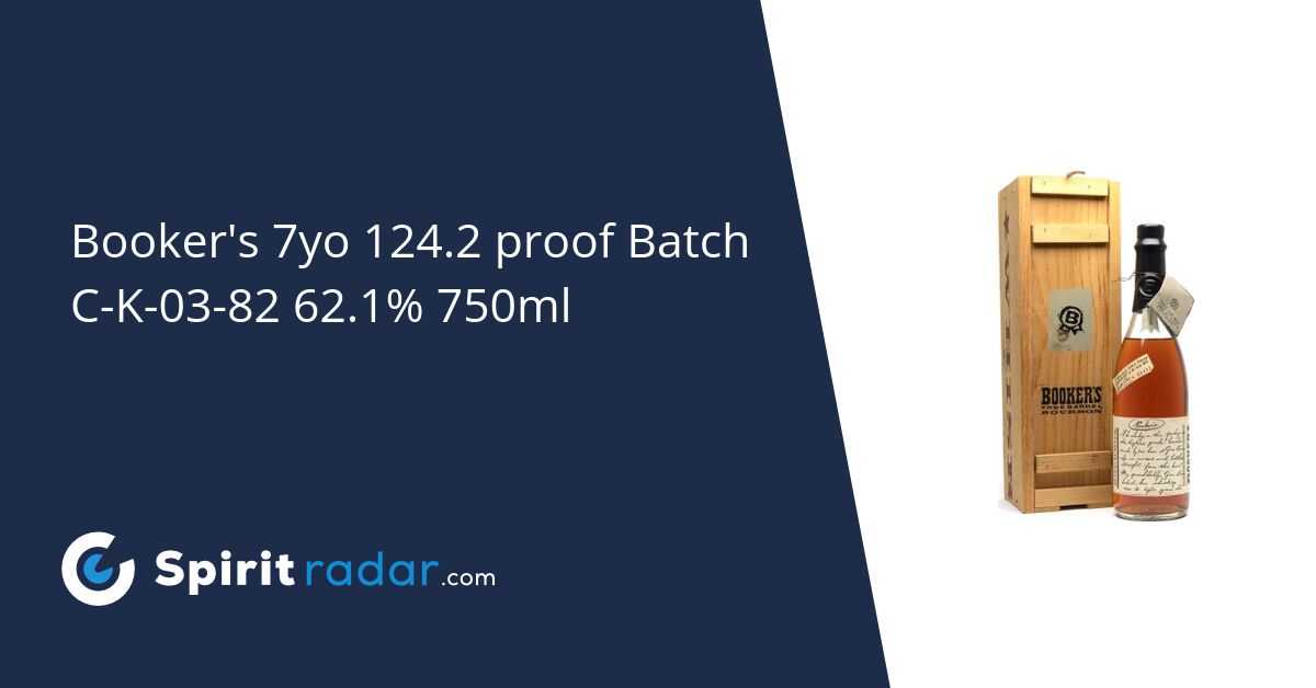 Booker's 7yo 124.2 proof Batch C-K-03-82 62.1% 750ml - Spirit Radar