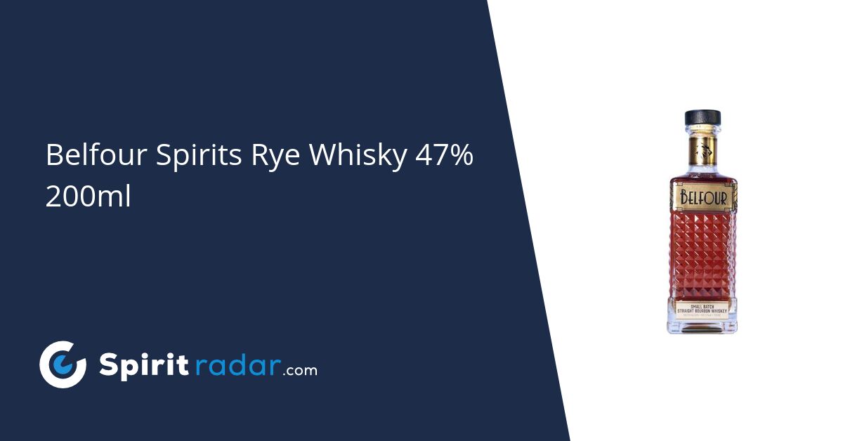 Belfour Spirits Rye Whisky 47% 200ml - Spirit Radar